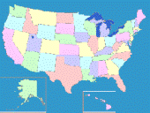 Mapa ciego de los estados de EE.UU